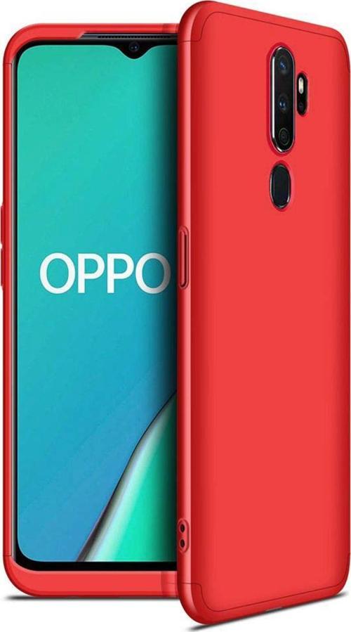 Oppo A9 2020 Kılıf Double Dip 360 Protective Kırmızı