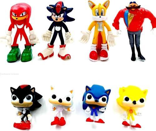 Sonic Oyuncak Karakterleri Sonic 8'Li Figür Büyük Boy Sonic Figürleri Seti