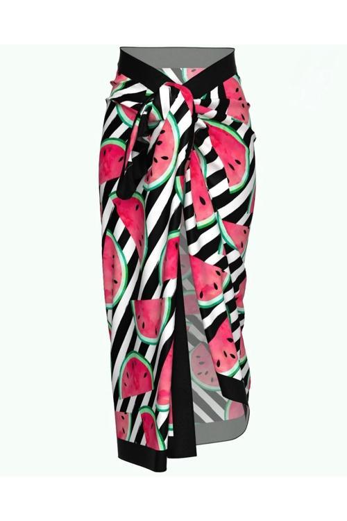 Meyve Desenli İç Göstermez Pareo