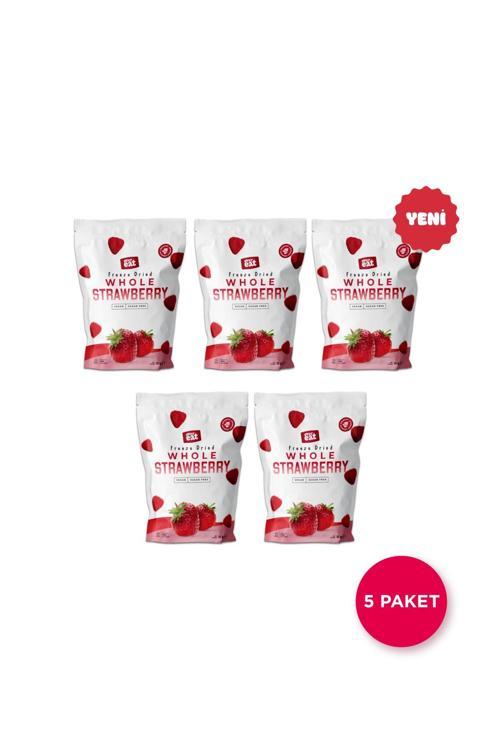 Çilek Kuru Meyve Cipsi 15 G X 5 Adet Dondurularak Kurutulmuş Meyve