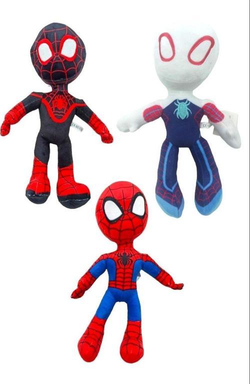 Spiderman Peluşlar 3'Lü Set Örümcek Adam Ve Gwen Stacy Peluşlar Peluş Kaliteli İthal Herbiri 33Cm.
