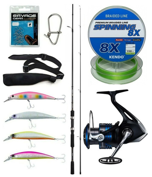 Spin Olta Seti Shimano Kamış FX XT Spinning Moderate Fast 2,10m 14-40g 2pc&Shimano Makina Nexave 4000 FI
