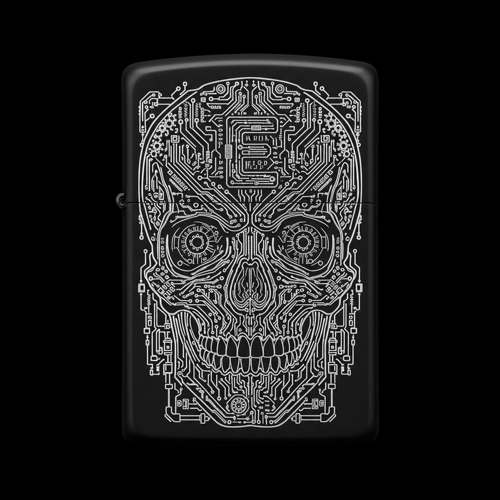 Benzinli Çakmak Kuru Kafa Figürlü E Harfli Tasarım - V68