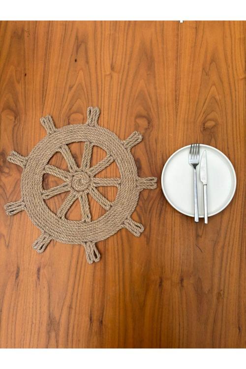 Rustik Tarz Jüt İp Dümen Model Amerikan Servis – El Yapımı, Leke Tutmaz Sofra Aksesuarı