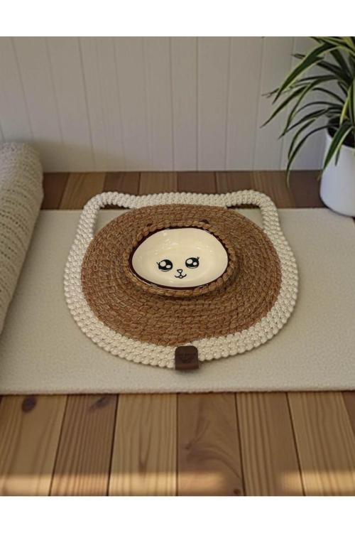 Hasır Görünümlü Kedi Paspası Ve Mama Kabı | Su Geçirmez - Leke Tutmaz