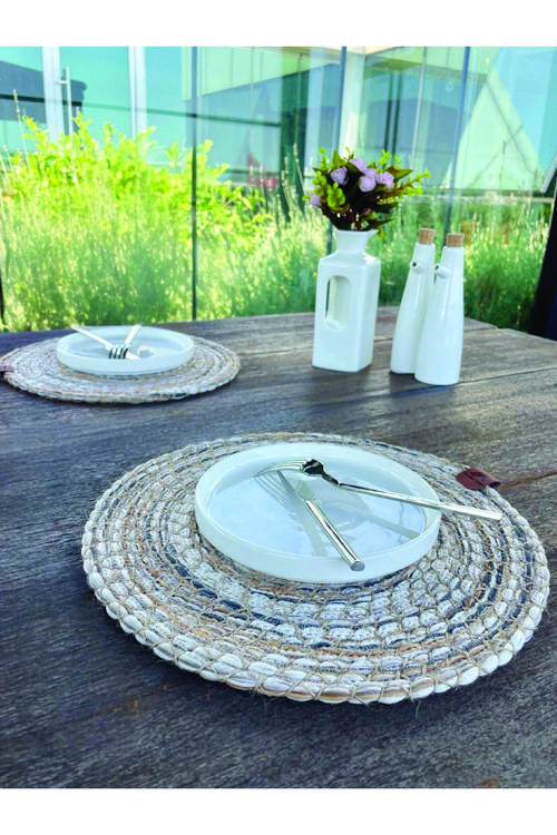 2'Li Set Bohem Natural Amerikan Servis - 33 X 33 Cm