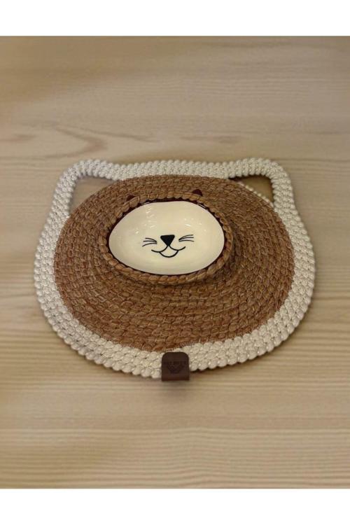 Hasır Görünümlü Kedi Paspası Ve Mama Kabı | Su Geçirmez - Leke Tutmaz