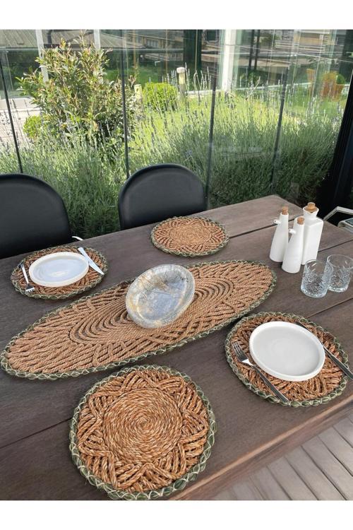 4 Kişilik Çeyiz, Sofra Seti -Leke Tutmaz- 4 Adet Amerikan Servis, 1 Adet Runner