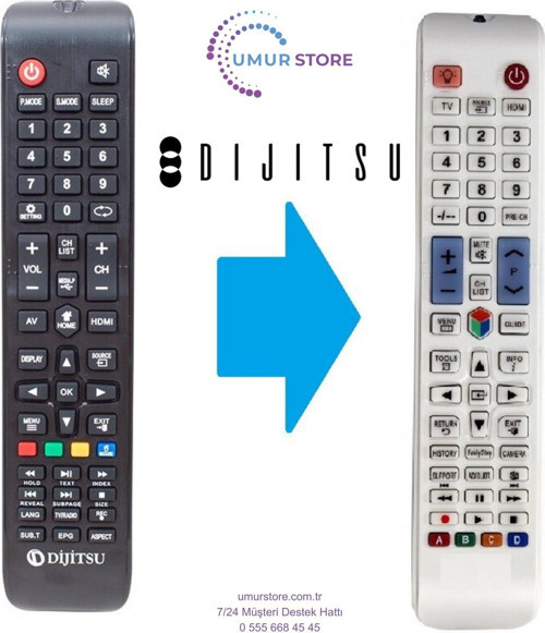 Dijitsu DJT65S 4K Android Smart Led Televizyon Kumandası-Beyaz