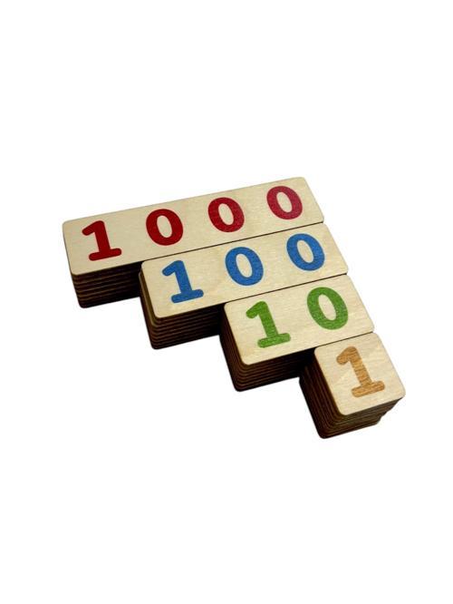 Basamak Değeri Öğrenme Çubukları, Montessori Ahşap Matematik Seti, Sayı Basamak Değeri Kavramı