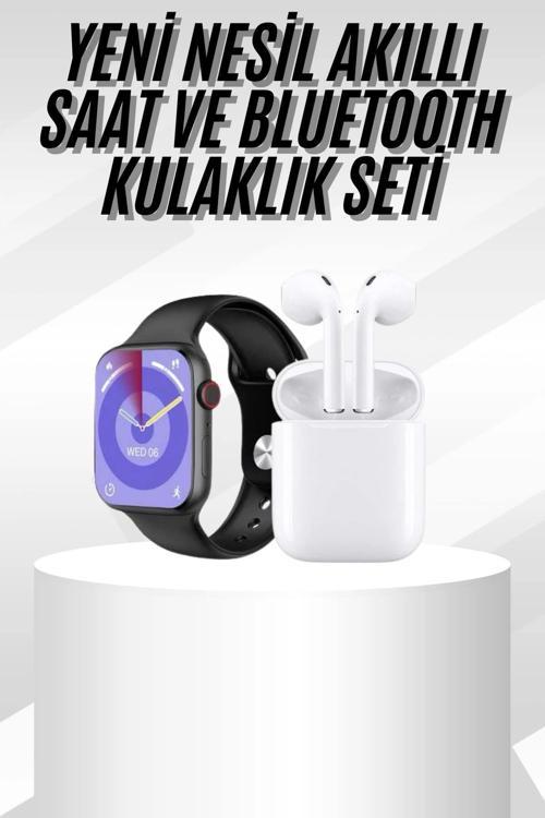 Yeni Nesil Akıllı Saat Ve Kulaklık Seti Gümüş Kasa Zarif Tasarım Çok Fonksiyonlu