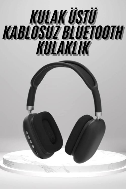 Kulak Üstü Kablosuz Bluetooth Kulaklık Yumuşak Süngerli SD Kart Girişli