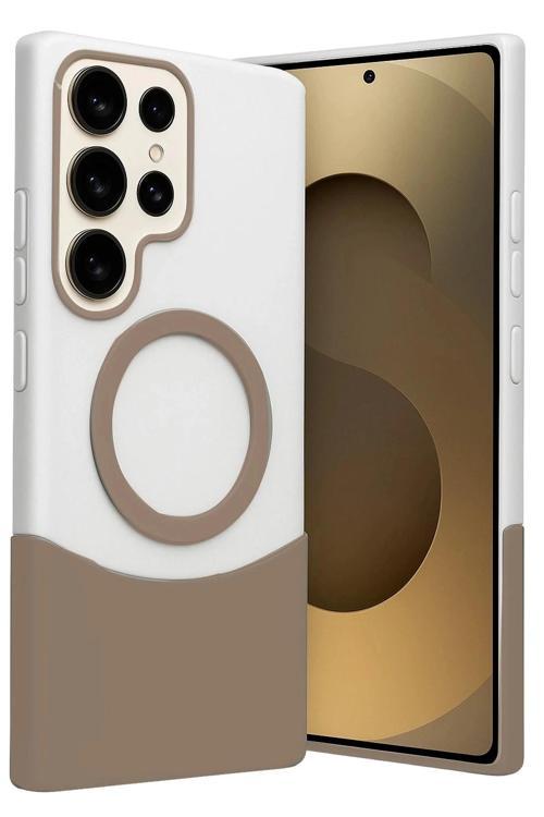 Samsung Galaxy S25 Ultra Velar Magsafe Kapak - Çöl Titanyum-(5796)