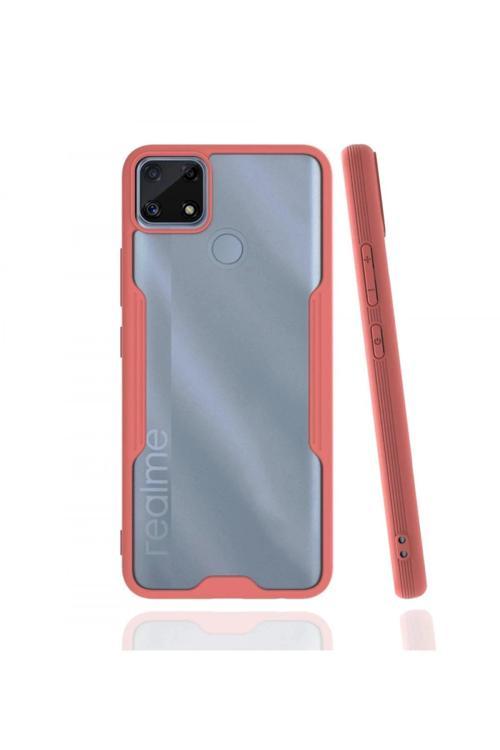 Realme C25 Kılıf Platin Silikon - Pembe-(5796)