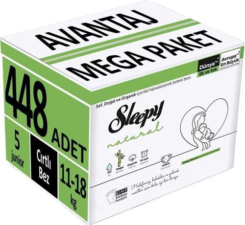 Bebek Bezi Natural Beden:5 (11 - 18 Kg) Junior 448 Adet Avantaj Mega Pk
