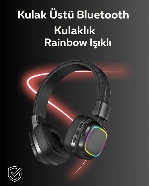 RGB Işıklı Katlanabilir Bluetooth 5.3 Kulak Üstü Kulaklık