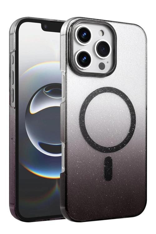 Apple iPhone 16 Pro Glossy Magsafe Kapak - Siyah-(5796)