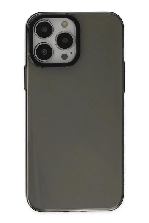 iPhone 13 Pro Max Kılıf Anka PC Sert Metal Kapak - Siyah-(5796)