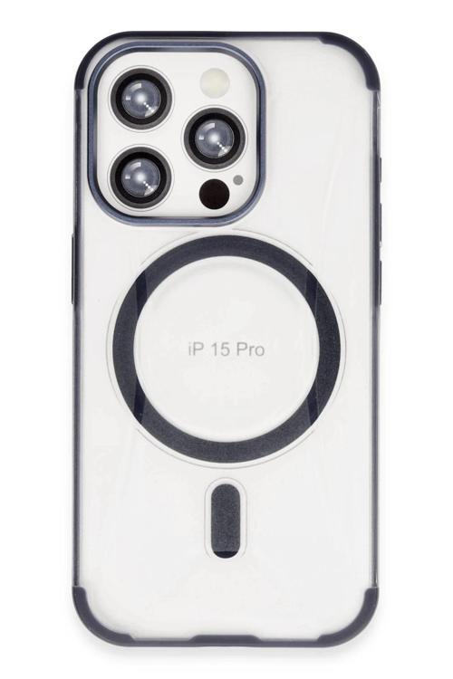 iPhone 15 Pro Max Hilton Magsafe Kapak - Lacivert-(5796)