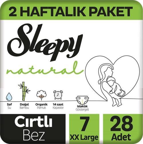 Natural 2 Haftalık Paket Bebek Bezi 7 Numara Xxlarge 28 Adet