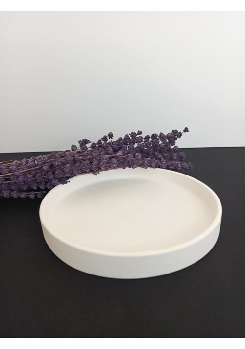 Dekoratif Sunum Tabağı, Beyaz Renk Yüksek Kaliteli Malzeme El Yapımı Yuvarlak El Yapımı Sunum Tabağı, Ev Dekoru, Masa Dekoru