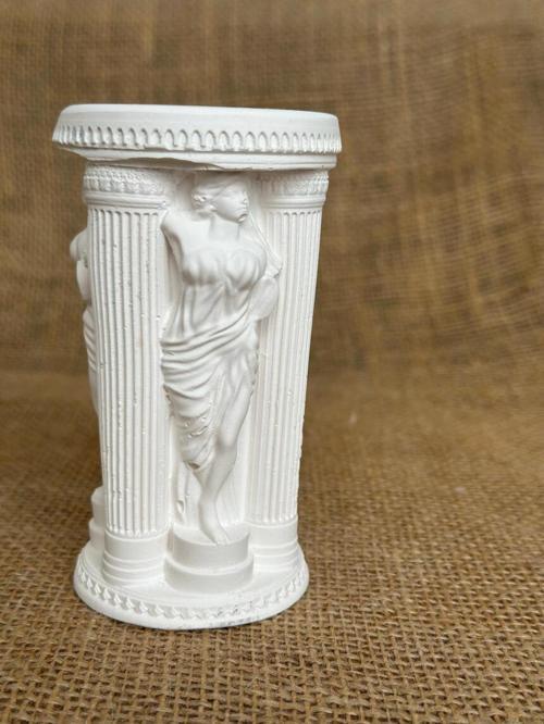 Antik Sütun Heykel Şamdan, Beyaz Renk Yüksek Kaliteli Malzeme El Yapımı Obje, Hediyelik Dekoratif Antik Sütun Heykeli, Mumluk, Ev Dekoru, Masa Dekoru, Anneler Günü, Öğretmenler Günü