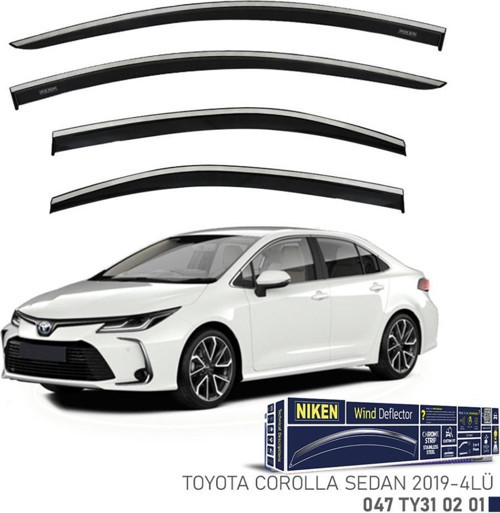 Toyota Corolla Sedan Niken Kromlu Cam Rüzgarlığı 4lü Set 2019 2022