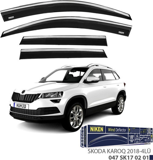Skoda Karoq Niken Kromlu Cam Rüzgarlığı 4lü Set 2018 ve Üstü