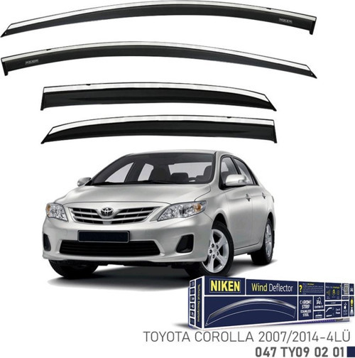 Toyota Corolla Niken Kromlu Cam Rüzgarlığı 4lü Set 2007 2014