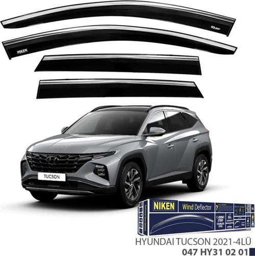 Hyundai Tucson Niken Kromlu Cam Rüzgarlığı 4lü Set 2021 ve Üstü