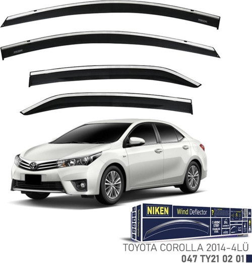 Toyota Corolla Niken Kromlu Cam Rüzgarlığı 4lü Set 2014 2018