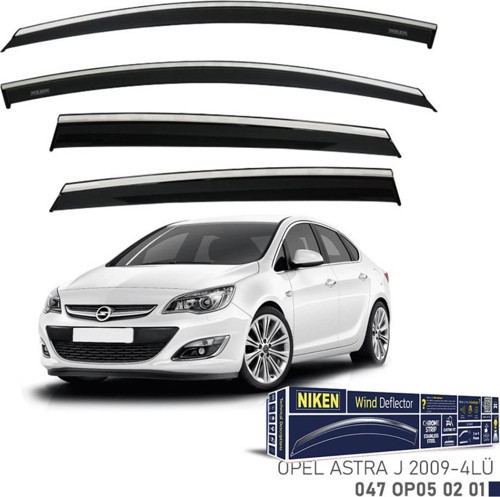 Opel Astra J HB Niken Kromlu Cam Rüzgarlığı 4lü Set 2009 ve Üstü
