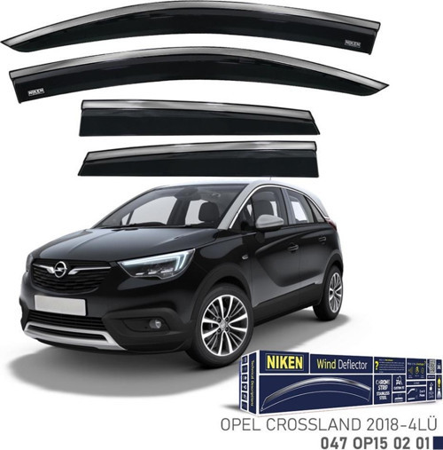 Opel Crossland X Niken Kromlu Cam Rüzgarlığı 4lü Set 2018 ve Üstü