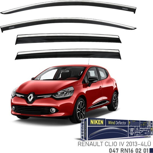 Renault Clio 4 HB Niken Kromlu Cam Rüzgarlığı 4lü Set 2013 2019