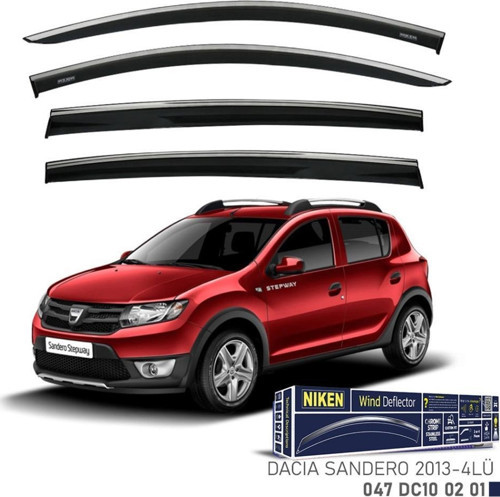 Dacia Sandero Stepway Niken Kromlu Cam Rüzgarlığı 4lü Set 2013 2020