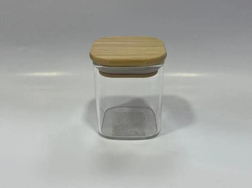 Gönül GNL 3288 Bambu Kapaklı Borosilikat Cam Kavanoz 6x6x7 cm