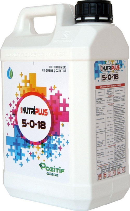 5 0 18 N-K Potasyumlu Sıvı Gübre 5 Litre Iç Dolgunluğu Sağlar