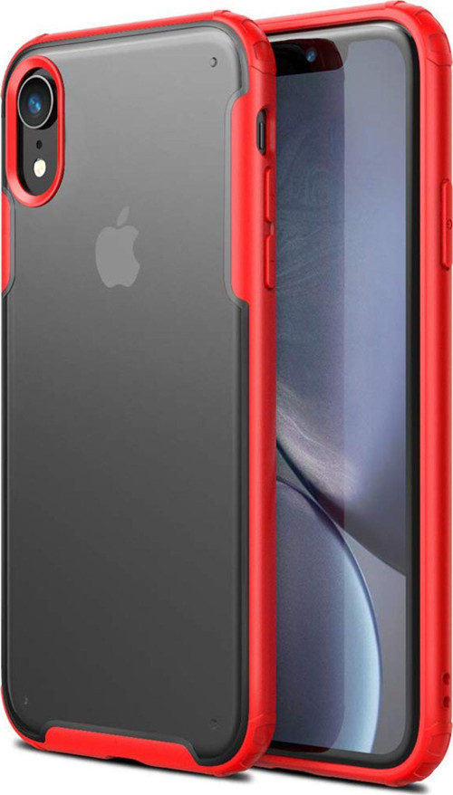 Apple iPhone XR Kılıf Frosted Frame Kırmızı