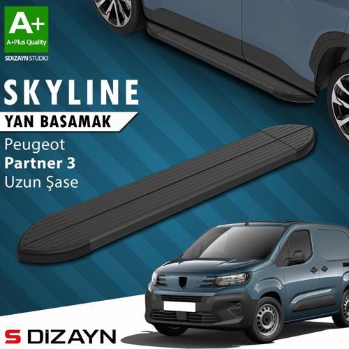 Peugeot Partner 3 Uzun Şase Skyline Siyah Yan Basamak 213 Cm 2018 Üzeri A+ Kalite