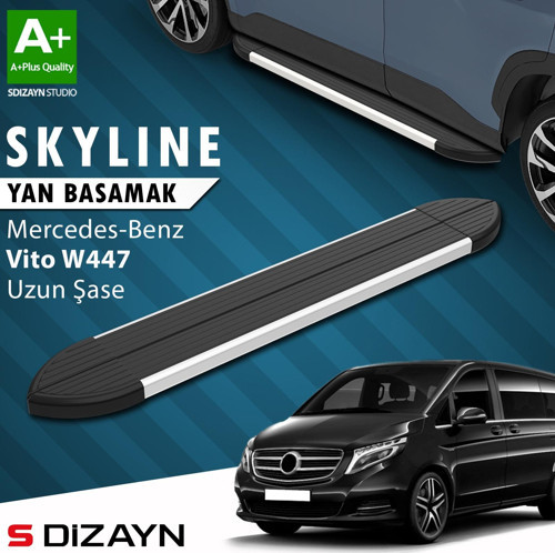 Mercedes Vito W447 Uzun Şase Skyline Aluminyum Yan Basamak 253 Cm 2014 Üzeri A+ Kalite