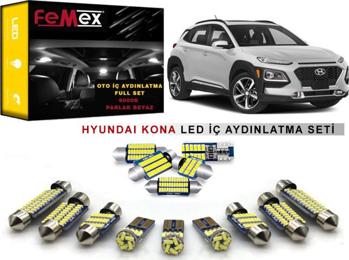 Hyundai Kona LED İç Aydınlatma Ampul Seti FEMEX Parlak Beyaz