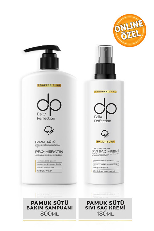 Şampuan Pamuk Sütü 800 Ml & Sıvı Saç Bakım Kremi 180 Ml Set