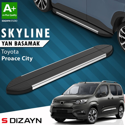 Toyota Proace City Kısa Şase Skyline Krom Yan Basamak 203 Cm 2018 Üzeri A+ Kalite