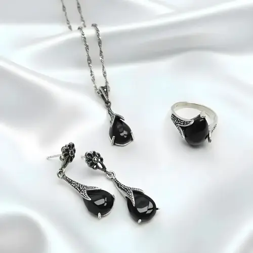 Damla Kadın Oltu Taşı Takı Seti