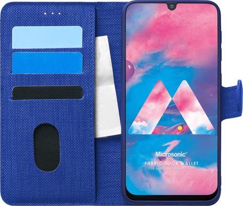 Samsung Galaxy M30 Kılıf Fabric Book Wallet Lacivert