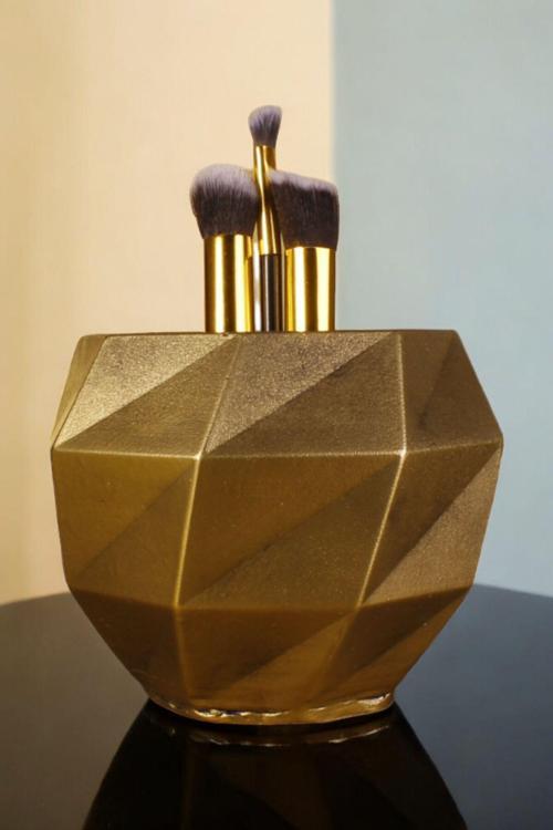 Makyaj Duzenleyici Makyaj Organizeri Makyaj Fırçalığı Makyaj Fırçası Gümüş Eskitme Renk Model 20