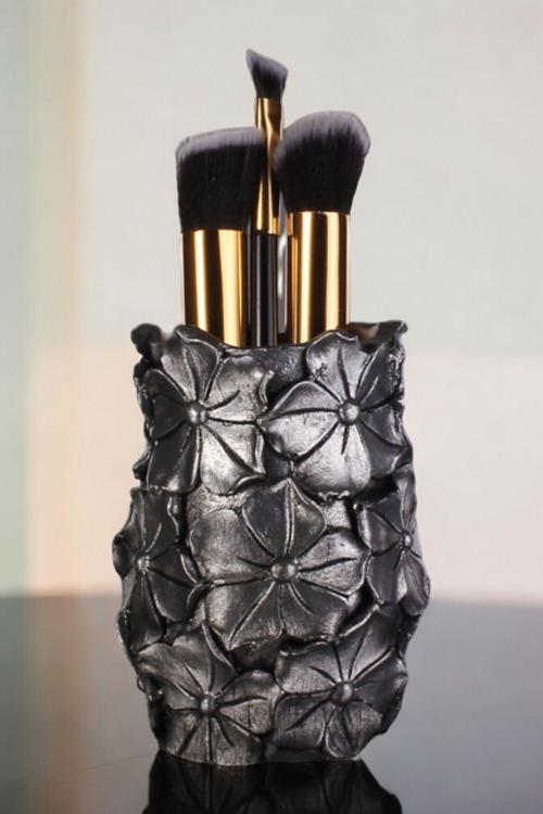 Makyaj Duzenleyici Makyaj Organizeri Makyaj Fırçalığı Makyaj Fırçası Altın Renk Model 16