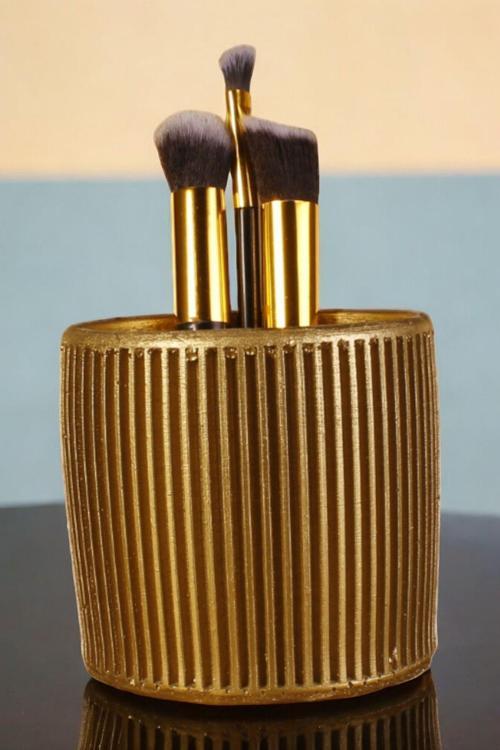 Makyaj Duzenleyici Makyaj Organizeri Makyaj Fırçalığı Makyaj Fırçası Altın Renk Model 1