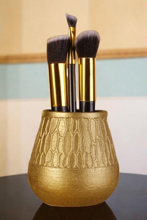 Makyaj Duzenleyici Makyaj Organizeri Makyaj Fırçalığı Makyaj Fırçası Gümüş Eskitme Renk Model 3