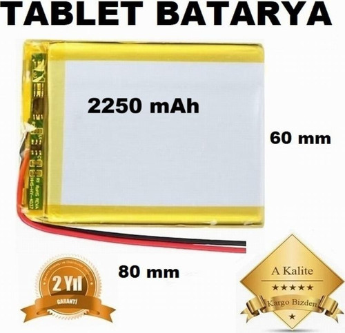 2250 mAh Tablet Pil 7.8,9,10,11,12 İNC TABLETLER İÇİN ÜNİVERSAL BATARYA